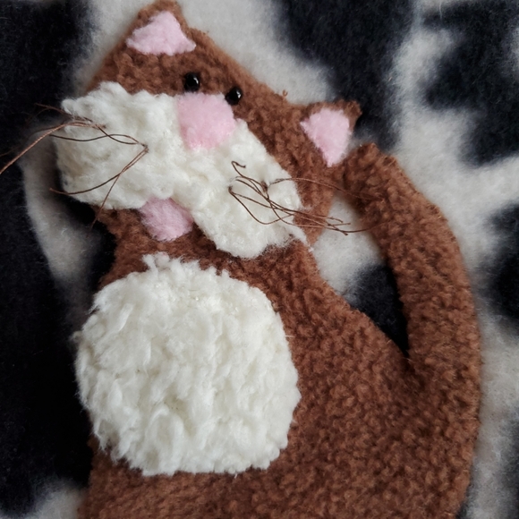 Handmade Denim Tote Bag With Red Flannel Lining And Three Applique' Cats - Picture 8 of 9